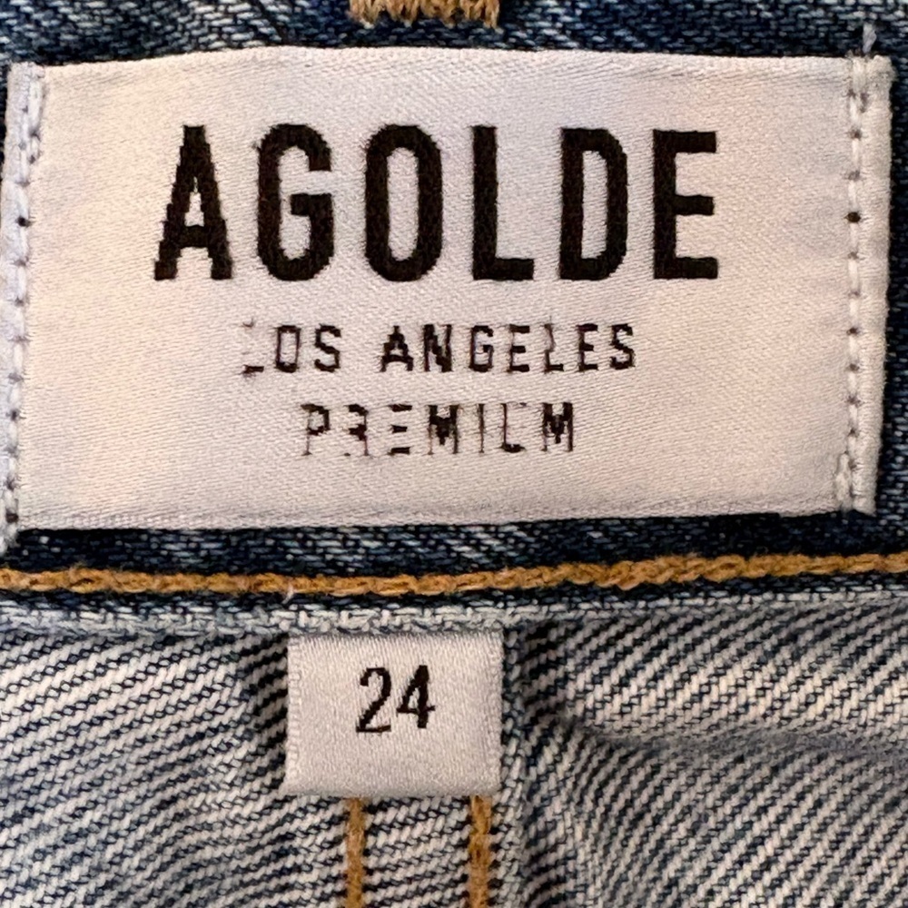AGOLDE '90s Mid Rise Loose Fit Distressed Jeans 24 in Fall Out A069C-811 - Picture 11 of 13